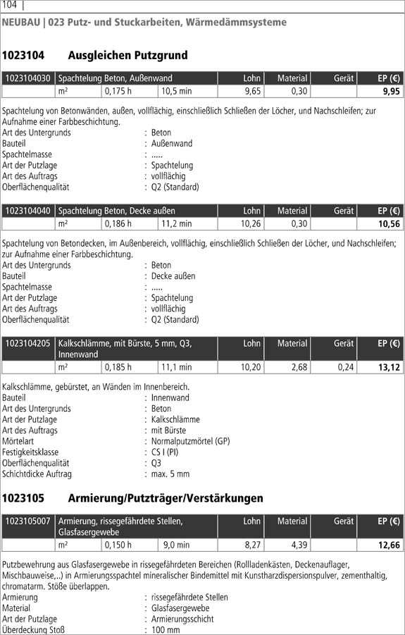 SIRADOS Kalkulationshandbuch Maler, Putz und Trockenbau