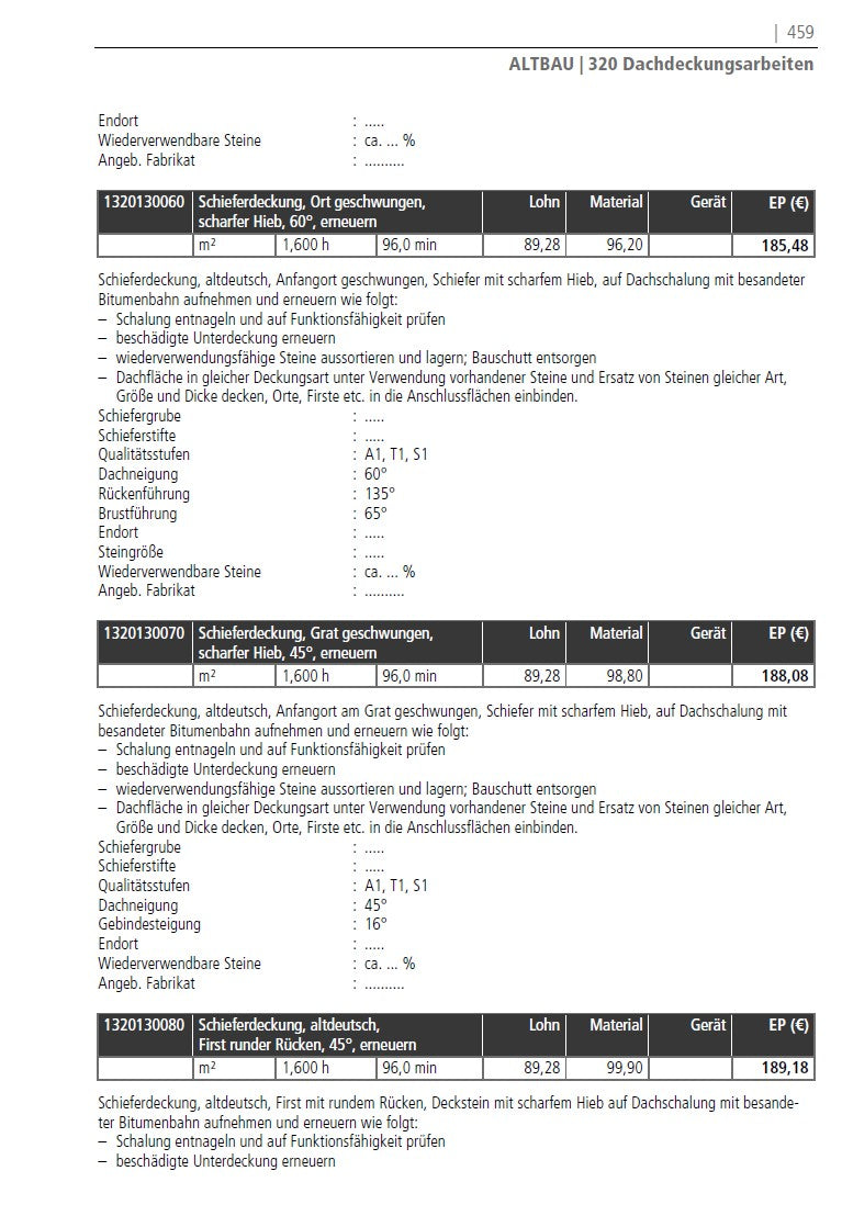 SIRADOS Kalkulationshandbuch Zimmerer, Dachdecker und Klempner