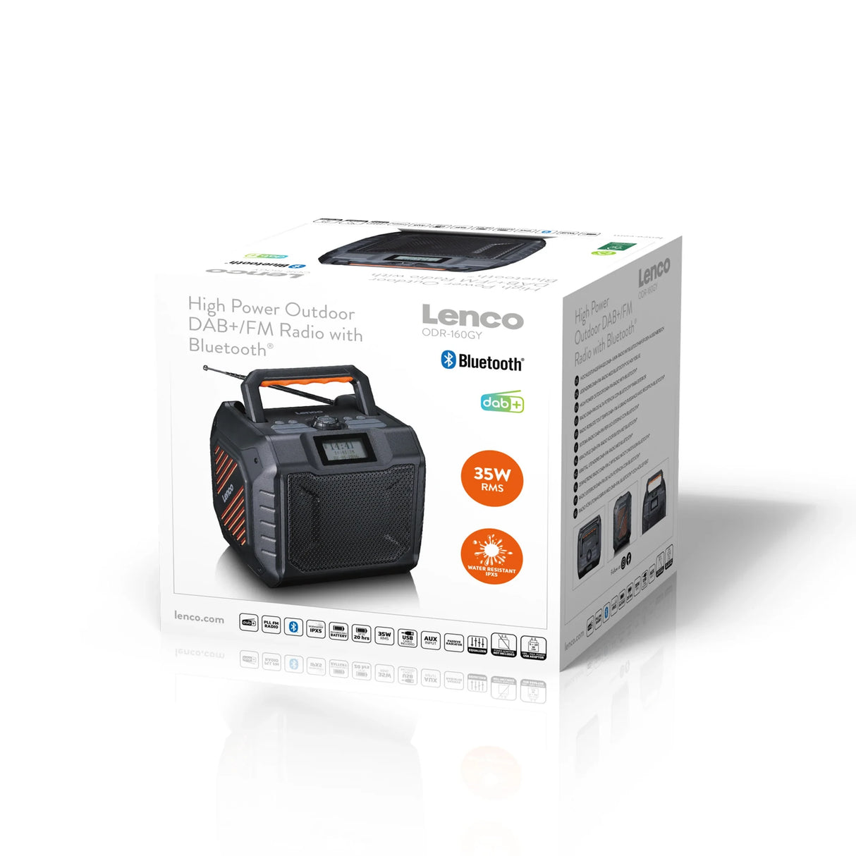 Lenco tragbares DAB+/FM-Radio für den Außenbereich mit Bluetooth