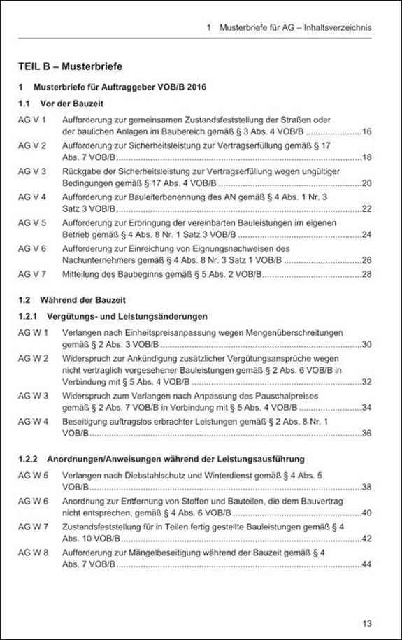 Rechtssichere Musterbriefe zur VOB/B
