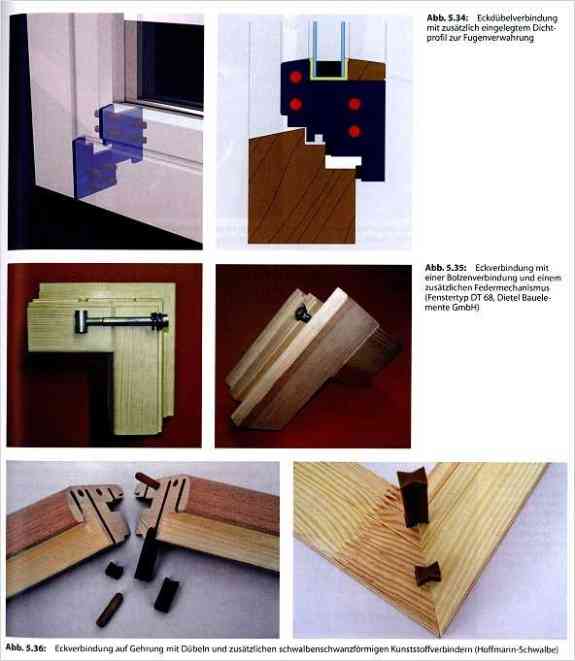 Holzfenster und Holztüren.