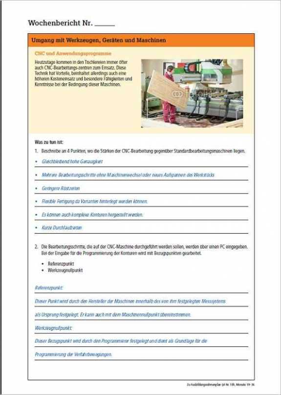 Ausbildungshilfen für Tischler / Schreiner - Lösungsbuch