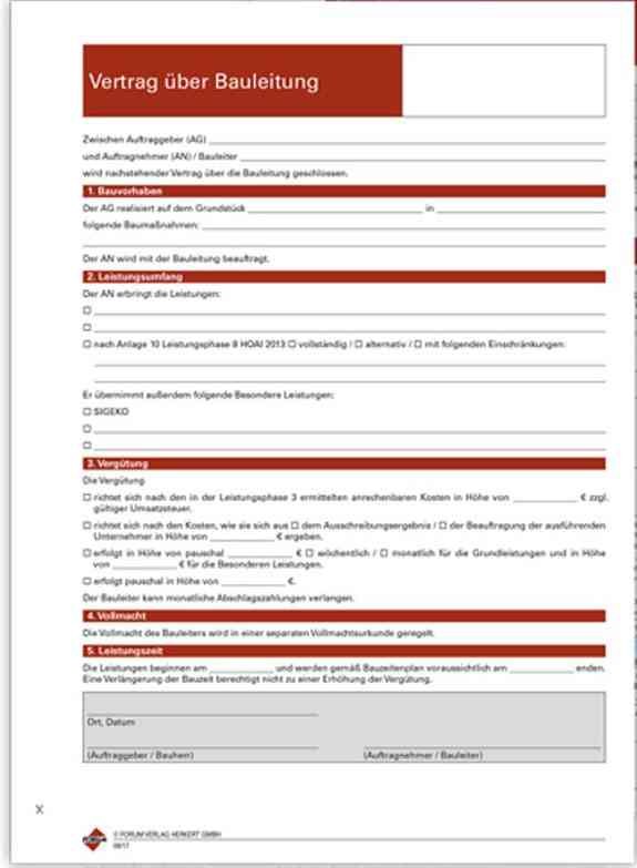 Formularmappe für die Bauleitung
